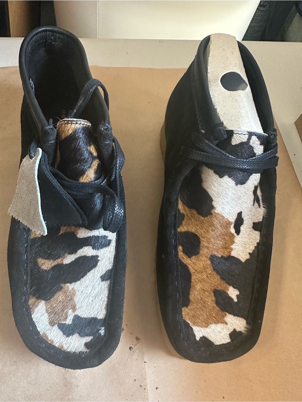Clarks WALLABEES  with Cowhide Pattern!! Rare and brand new!!